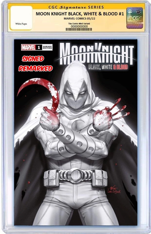 MOON KNIGHT BLACK WHITE BLOOD #1 INHYUK LEE VARIANT LIMITED TO 1000 COPIES WITH NUMBERED COA CGC REMARK PREORDER