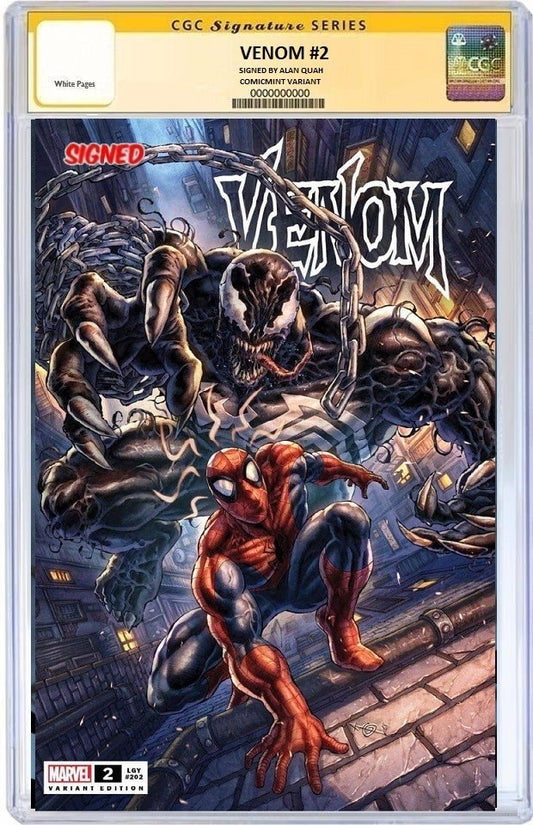 VENOM #2 ALAN QUAH VARIANT LIMITED TO 1000 COPIES WITH NUMBERED COA CGC SS PREORDER
