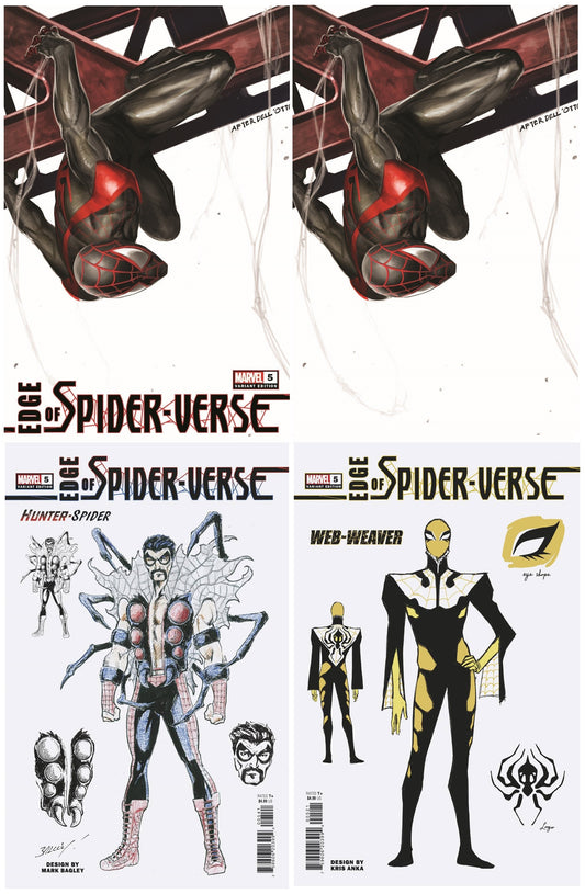 EDGE OF SPIDER-VERSE #5 SKAN SRISUWAN ASM 667 DELL'OTTO HOMAGE TRADE/VIRGIN VARIANT SETS LIMITED TO 800 SETS WITH NUMBERED COA + 1:10 ANKA 1:10 BAGLEY