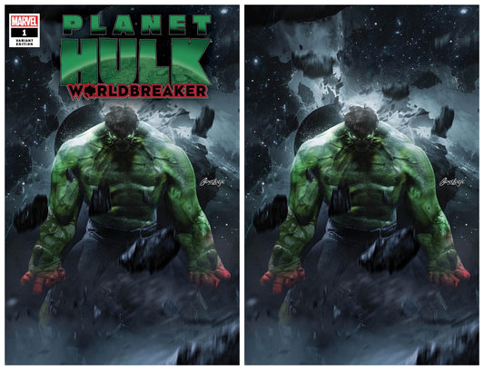 PLANET HULK WORLDBREAKER #1 BOSSLOGIC TRADE/VIRGIN VARIANT SET LIMITED TO 800 SETS WITH NUMBERED COA