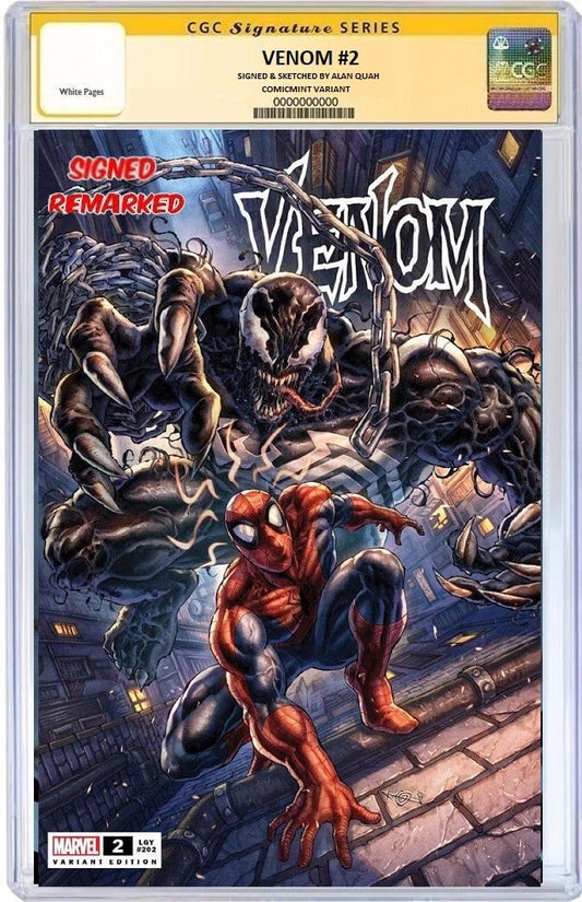 VENOM #2 ALAN QUAH VARIANT LIMITED TO 1000 COPIES WITH NUMBERED COA CGC REMARK PREORDER