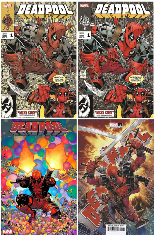 DEADPOOL #1 TODD NAUCK TRADE/SILVER TRADE VARIANT SET LIMITED TO 800 SETS WITH NUMBERED COA + 1:25 & 1:50 VARIANTS