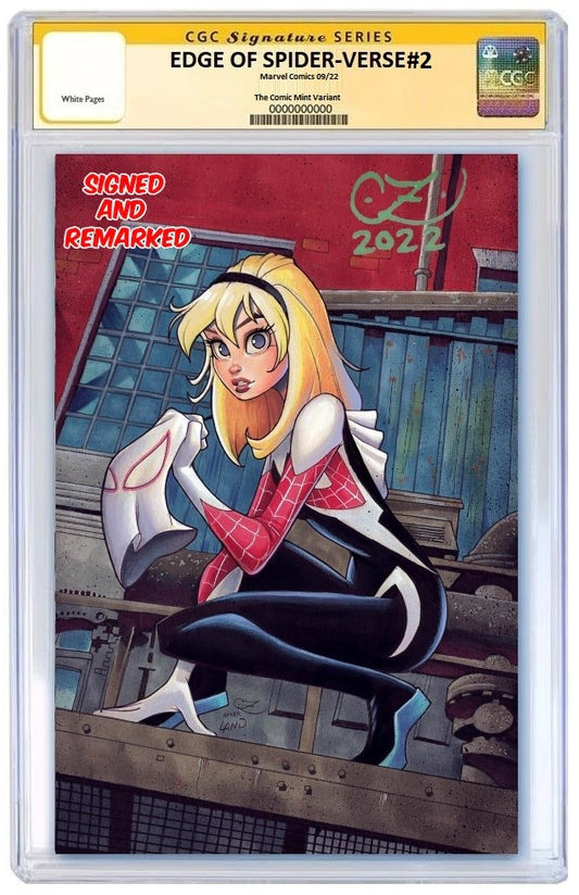 EDGE OF SPIDER-VERSE #2 CHRISSIE ZULLO VIRGIN VARIANT LIMITED TO 600 WITH NUMBERED COA CGC REMARK PREORDER