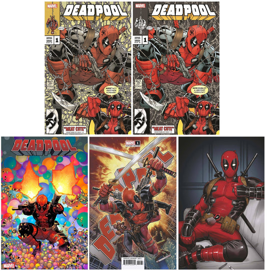 DEADPOOL #1 TODD NAUCK TRADE/SILVER TRADE VARIANT SET LIMITED TO 800 SETS WITH NUMBERED COA + 1:25, 1:50 & 1:100 VARIANTS