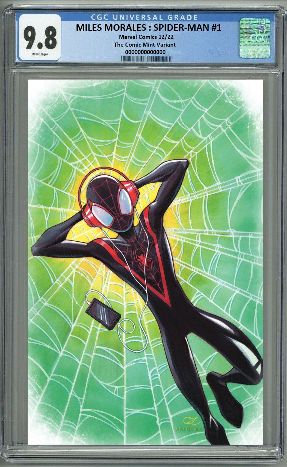 MILES MORALES SPIDER-MAN #1 CHRISSIE ZULLO VIRGIN VARIANT LIMITED TO 500 COPIES WITH NUMBERED COA CGC 9.8