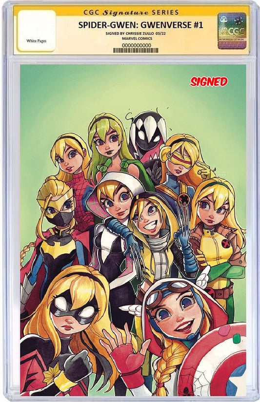 SPIDER-GWEN: GWENVERSE #1 CHRISSIE ZULLO VIRGIN VARIANT LIMITED TO 600 WITH NUMBERED COA CGC SS PREORDER