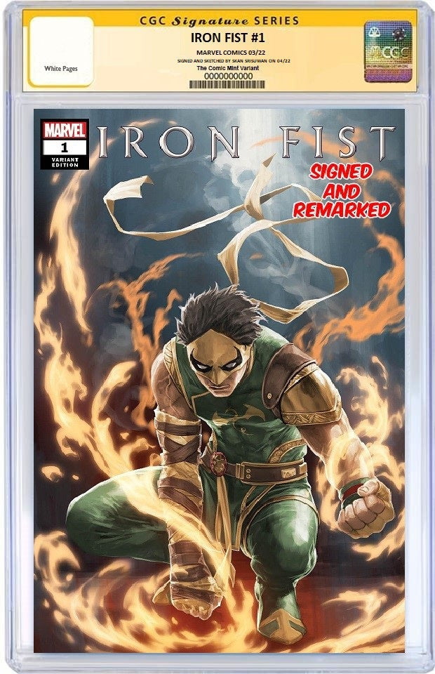IRON FIST #1 SKAN SRISUWAN VARIANT LIMITED TO 600 COPIES WITH NUMBERED COA CGC REMARK PREORDER