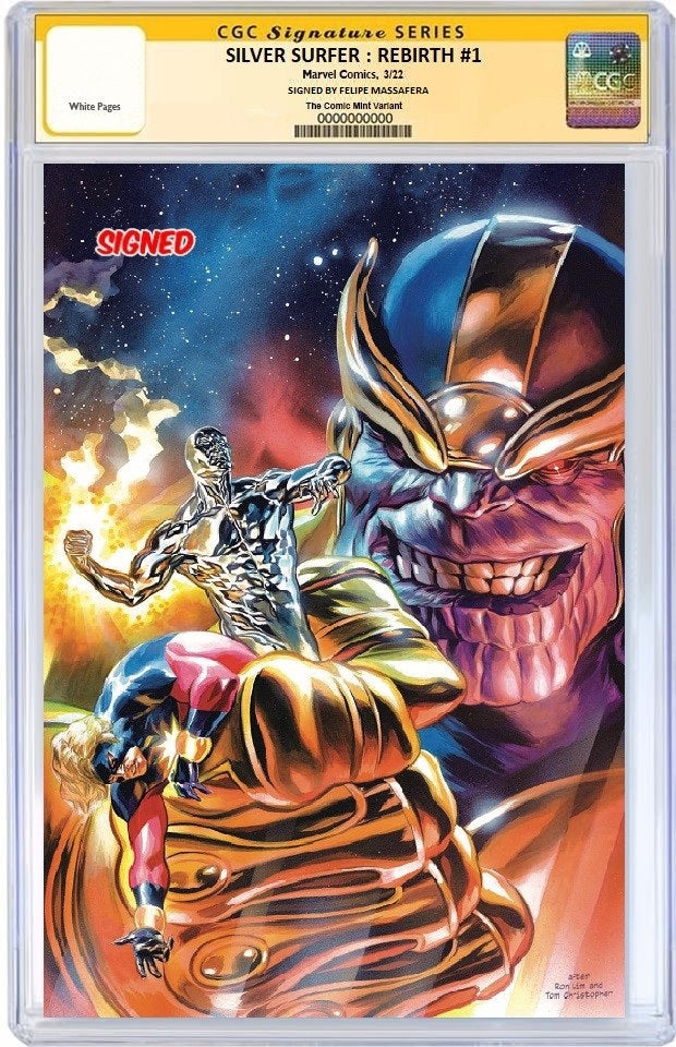 SILVER SURFER REBIRTH #1 FELIPE MASSAFERA VIRGIN VARIANT LIMITED TO 800 COPIES WITH COA CGC SS PREORDER
