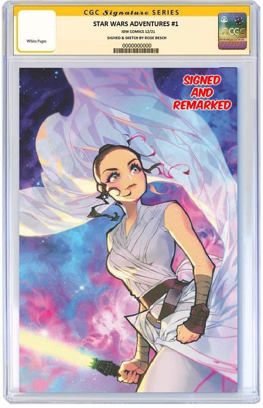 STAR WARS ADVENTURES (2020) #1 ROSE BESCH C2E2 VIRGIN VARIANT LIMITED TO 1500 WITH NUMBERED COA CGC REMARK PREORDER