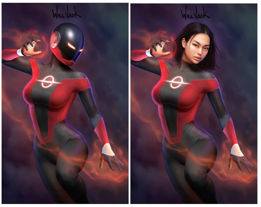 RADIANT RED #1 WILL JACK HELMET/UNMASKED VIRGIN VARIANT SET LIMITED TO 500 SETS SIGNED WITH COA