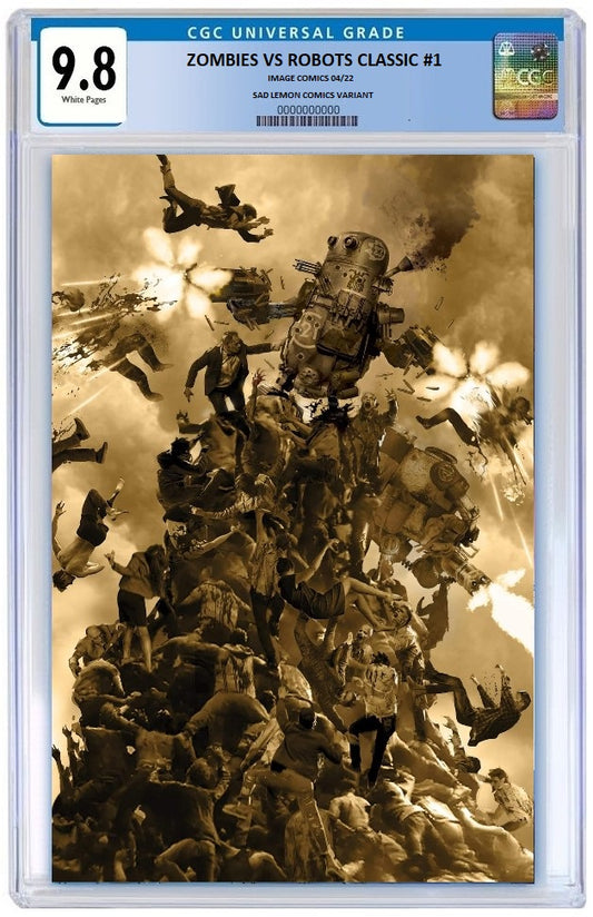 ZOMBIES VS ROBOTS CLASSIC #1 JOHN GALLAGHER VIRGIN VARIANT LIMITED TO 450 COPIES CGC 9.8 PREORDER