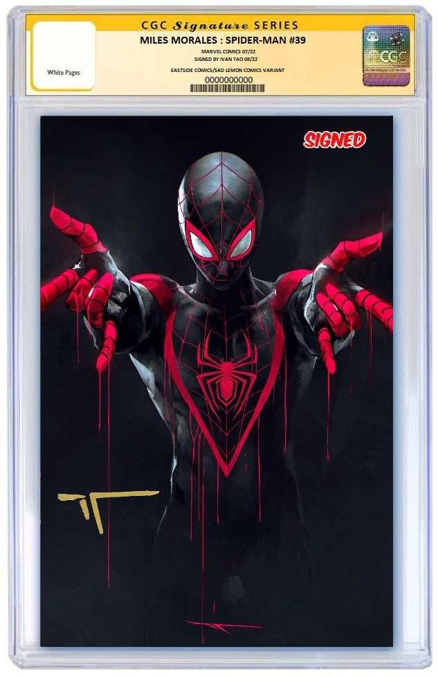 MILES MORALES SPIDER-MAN #39 IVAN TAO VIRGIN VARIANT LIMITED TO 1000 CGC SS 9.8