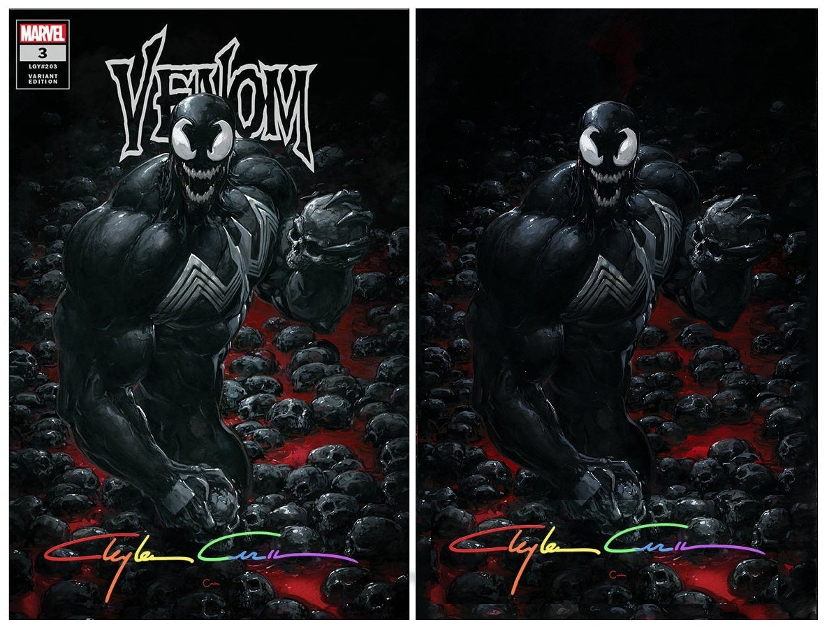 VENOM #3 CLAYTON CRAIN TRADE/VIRGIN VARIANT SET INFINITY SIGNED WITH COA