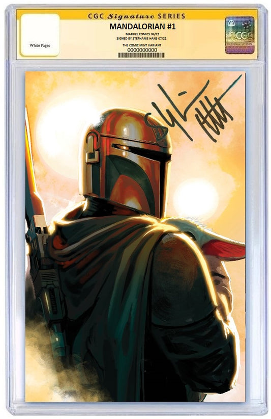 STAR WARS MANDALORIAN #1 STEPHANIE HANS VIRGIN VARIANT LIMITED TO 600 COPIES WITH COA CGC SS PREORDER