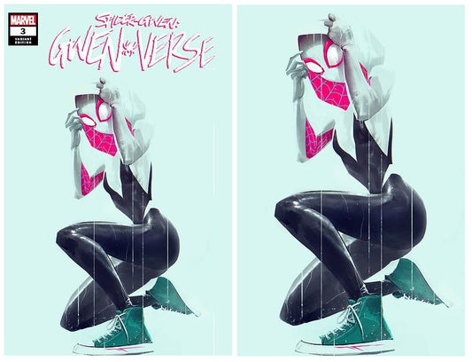 SPIDER-GWEN GWENVERSE #3 IVAN TAO NEGATIVE SPACE TRADE/VIRGIN VARIANT SET