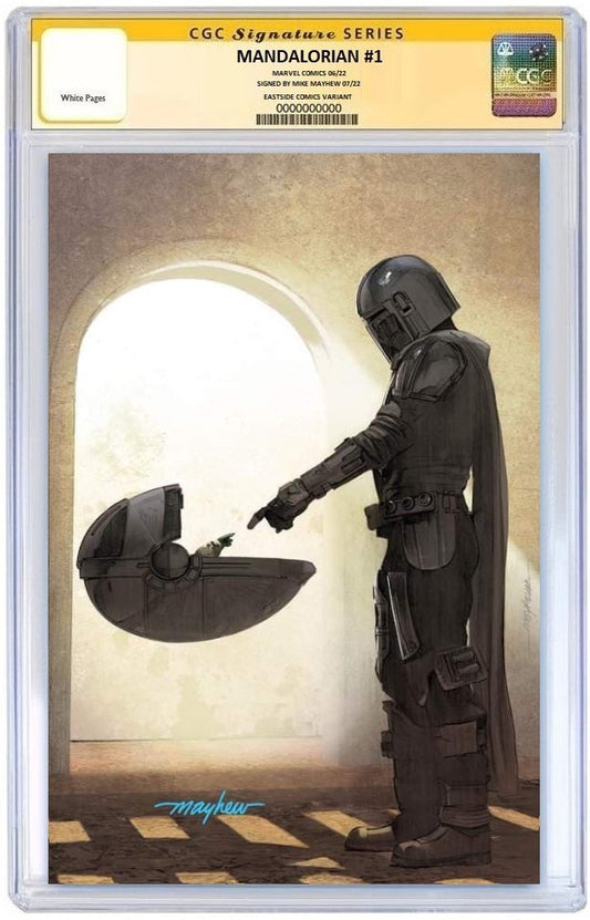 STAR WARS MANDALORIAN #1 MIKE MAYHEW VIRGIN VARIANT LIMITED TO 1000 CGC SS PREORDER