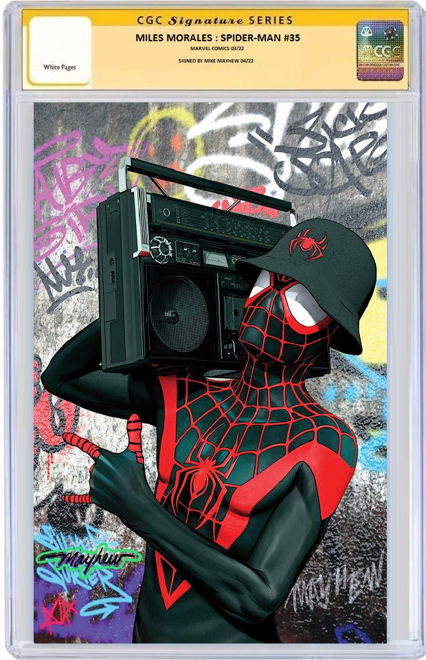 MILES MORALES: SPIDER-MAN #35 MIKE MAYHEW VIRGIN VARIANT LIMITED TO 1000 COPIES CGC SS TAG SIGNED PREORDER