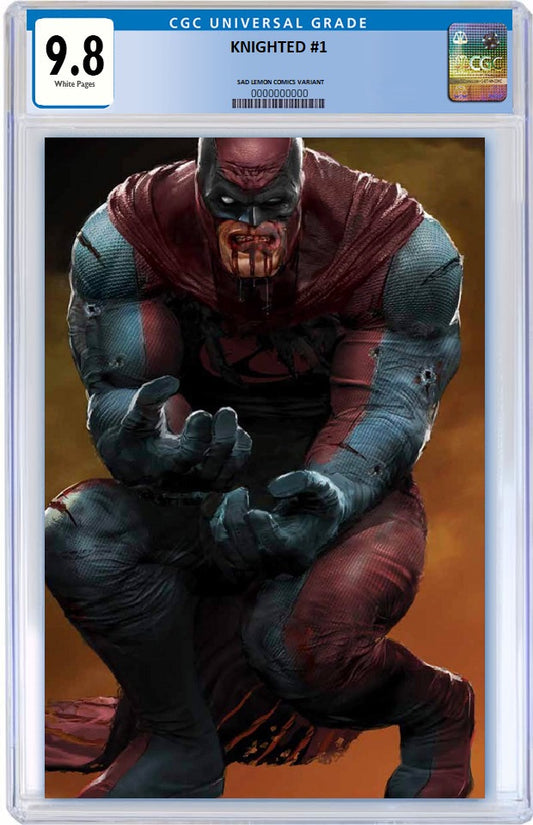 KNIGHTED #1 JOHN GALLAGHER 'DARK KNIGHT HOMAGE' VIRGIN VARIANT LIMITED TO 400 COPIES CGC 9.8 PREORDER