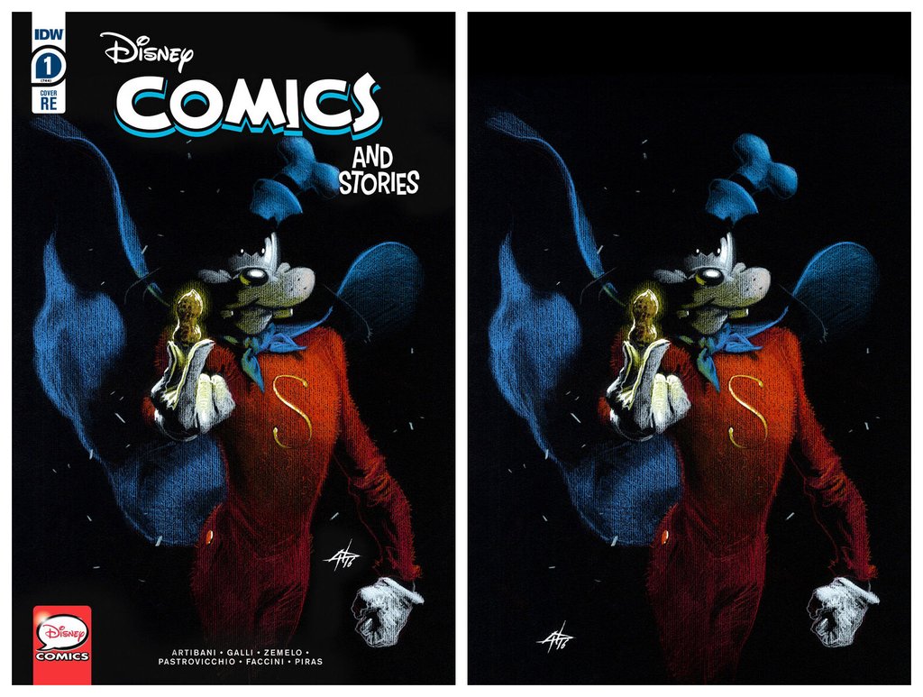 DISNEY COMICS AND STORIES #1 GABRIELE DELL'OTTO GOOFY TRADE/VIRGIN VARIANT SET LIMITED TO 666 SETS WITH COA