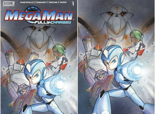 MEGA MAN FULLY CHARGED #1 SUPER RARE PEACH MOMOKO TRADE/VIRGIN VARIANT SET LIMITED TO 300 SETS WITH COA