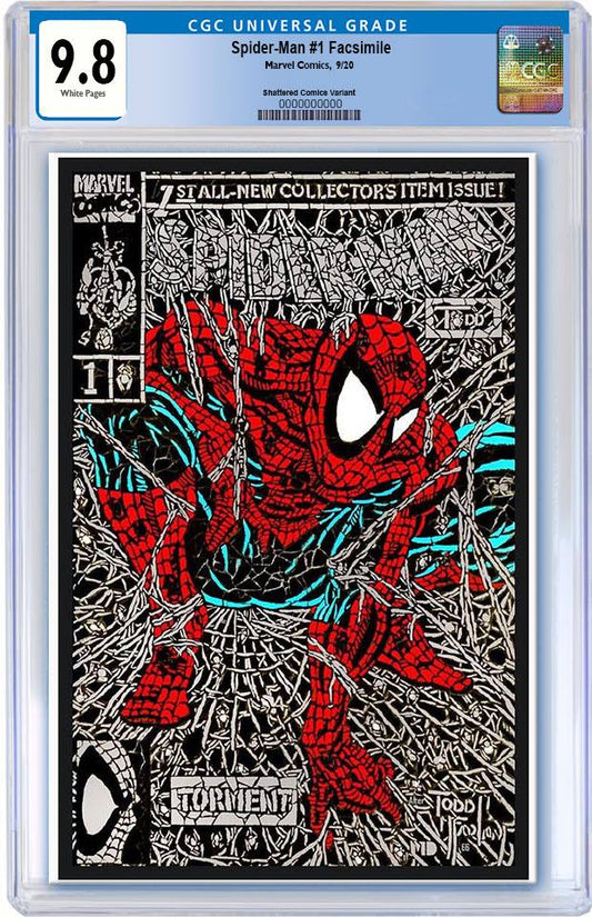 SPIDER-MAN #1 SHATTERED SILVER FACSIMILE VARIANT LIMITED TO 1000 CGC 9.8 PREORDER
