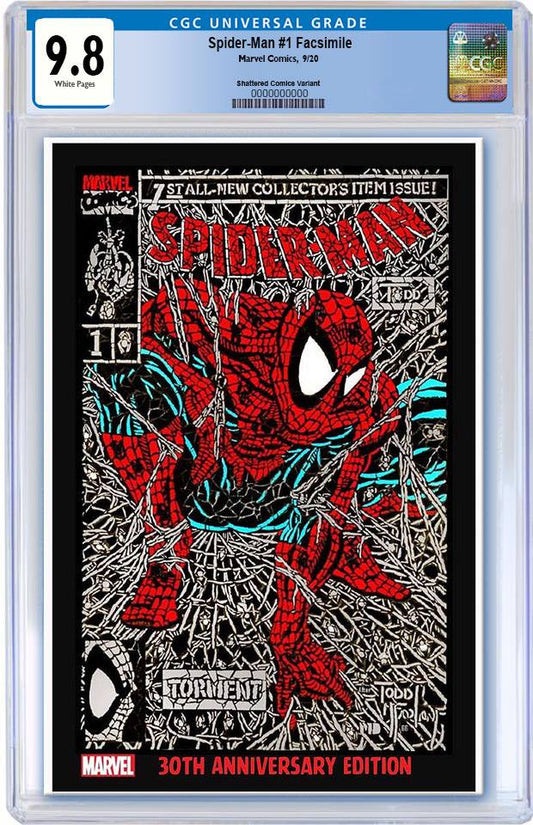SPIDER-MAN #1 SHATTERED RED FACSIMILE VARIANT LIMITED TO 1000 CGC 9.8 PREORDER