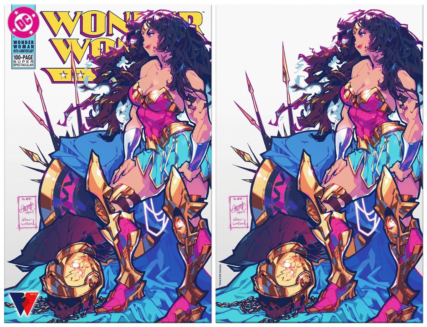 WONDER WOMAN 80TH ANNIVERSARY ROSE BESCH TRADE/NYCC VIRGIN VARIANT SET LIMITED TO 1000 SETS WITH COA