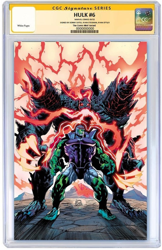 HULK #6 RYAN STEGMAN 'HULK #1' HOMAGE VIRGIN VARIANT LIMITED TO 1000 CGC DOUBLE SS 9.8 - SIGNED CATES, STEGMAN