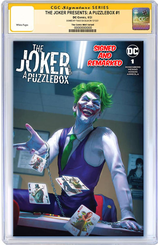JOKER PRESENTS A PUZZLEBOX #1 TIAGO DA SILVA VARIANT LIMITED TO 800 COPIES WITH NUMBERED COA CGC REMARK PREORDER