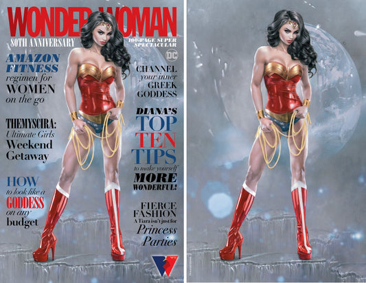 WONDER WOMAN 80TH ANNIVERSARY NATALI SANDERS MAGAZINE HOMAGE/VIRGIN VARIANT SET LIMITED TO 1500 SETS