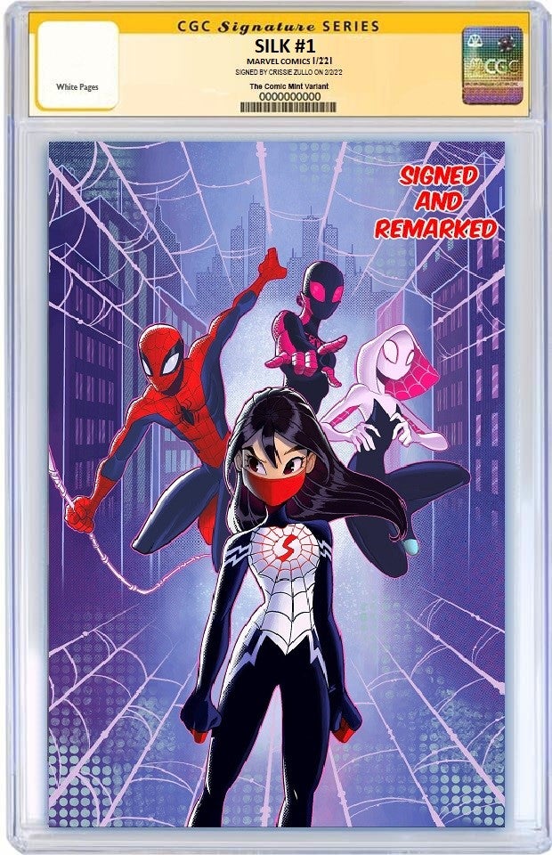 SILK #1 CHRISSIE ZULLO SPIDER-VERSE VIRGIN VARIANT LIMITED TO 500 WITH COA CGC REMARK PREORDER