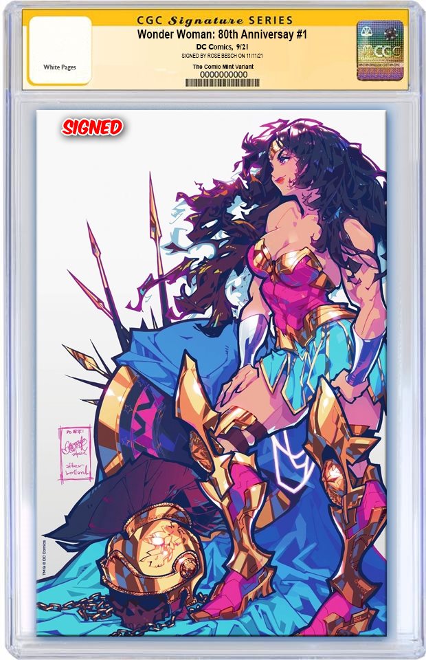 WONDER WOMAN 80TH ANNIVERSARY ROSE BESCH NYCC VIRGIN VARIANT LIMITED TO 1000 WITH COA CGC SS PREORDER