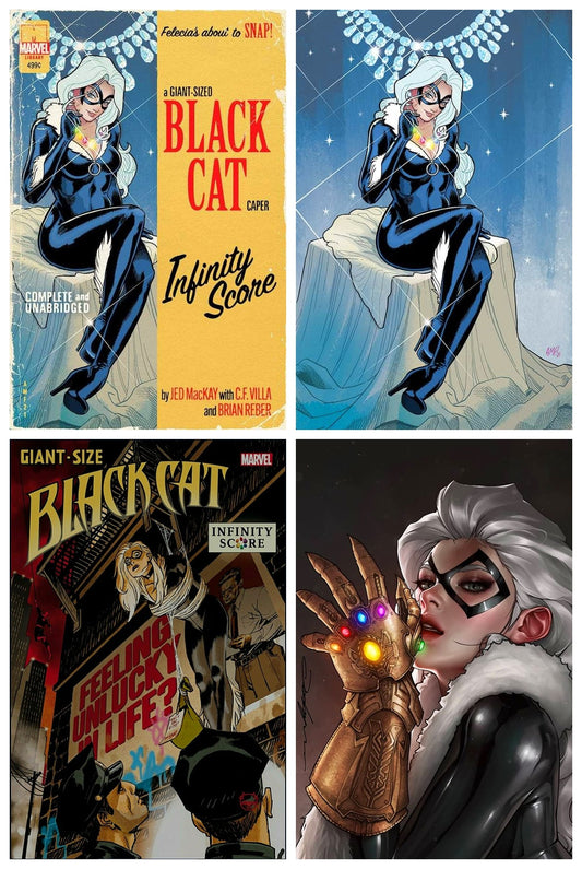 GIANT-SIZE BLACK CAT INFINITY SCORE #1 VINTAGE MAGAZINE HOMAGE/VIRGIN SET LIMITED TO 1000 SETS & 1:25/1:100 VARIANTS