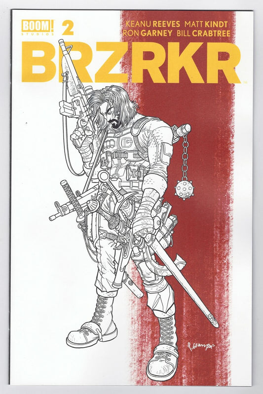 BRZRKR#2 SECRET 1:20 B&W RED STRIPE VARIANT