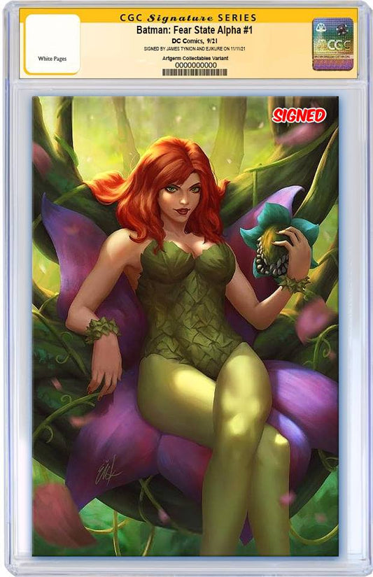 BATMAN FEAR STATE ALPHA #1 EJIKURE PUREART CLASSIC IVY VARIANT LIMITED TO 1250 CGC DOUBLE SIGNED SS PREORDER