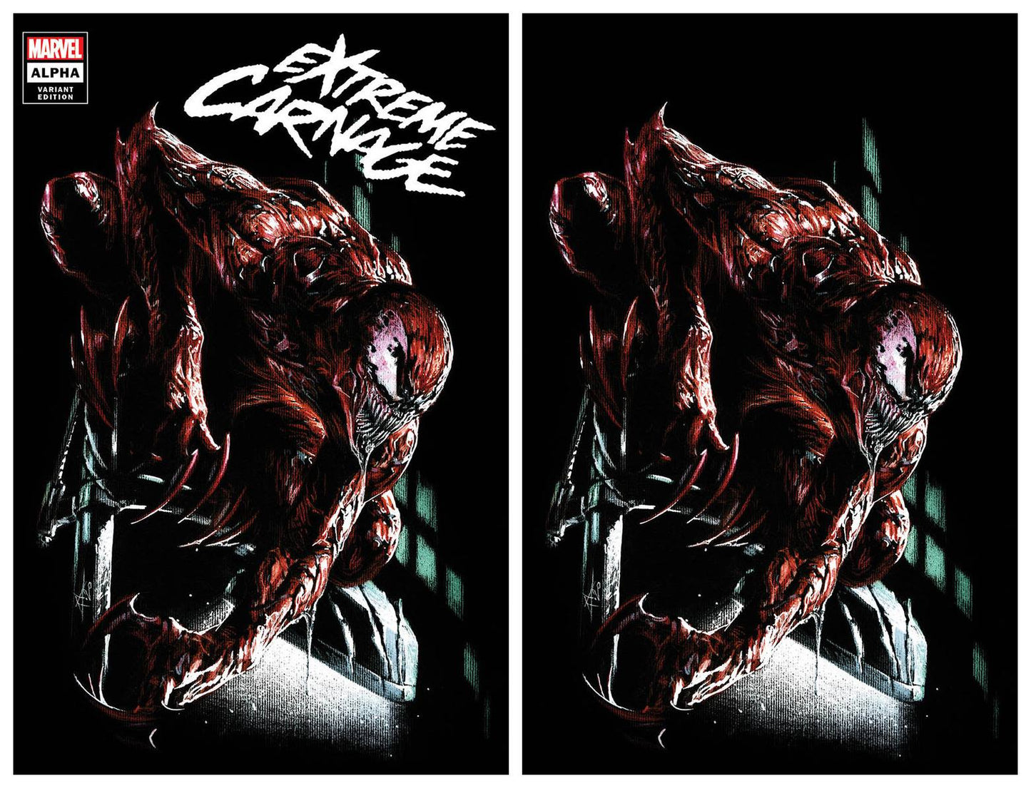 EXTREME CARNAGE ALPHA #1 GABRIELLE DELL'OTTO TRADE/VIRGIN VARIANT SET LIMITED TO 600 SETS WITH COA