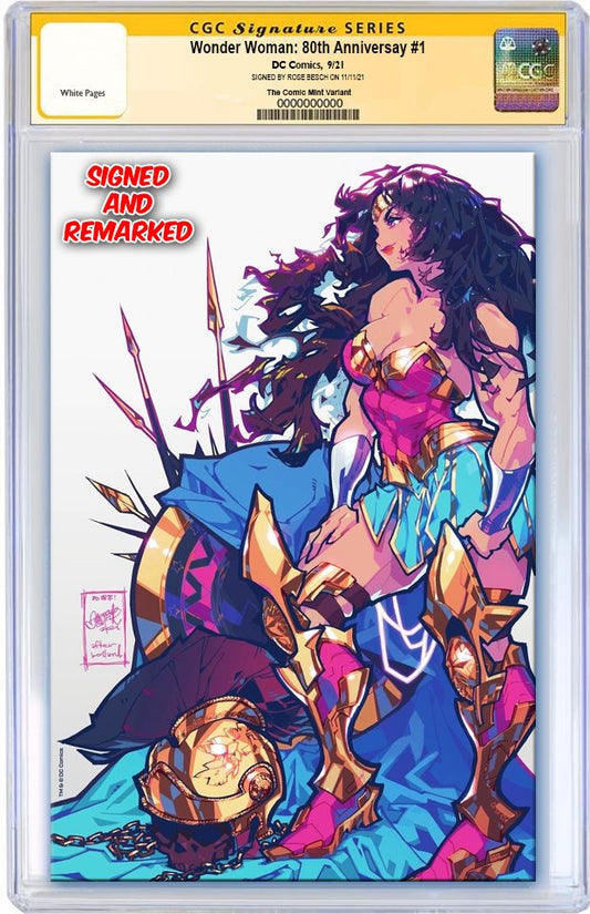 WONDER WOMAN 80TH ANNIVERSARY ROSE BESCH NYCC VIRGIN VARIANT LIMITED TO 1000 WITH COA CGC REMARK PREORDER