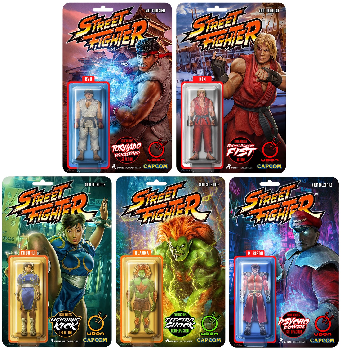 STREET FIGHTER MASTERS: CHUN-LI #1 ROB CSIKI 5 COVER ACTION FIGURE VARIANT SET EACH LIMITED TO 300 COPIES