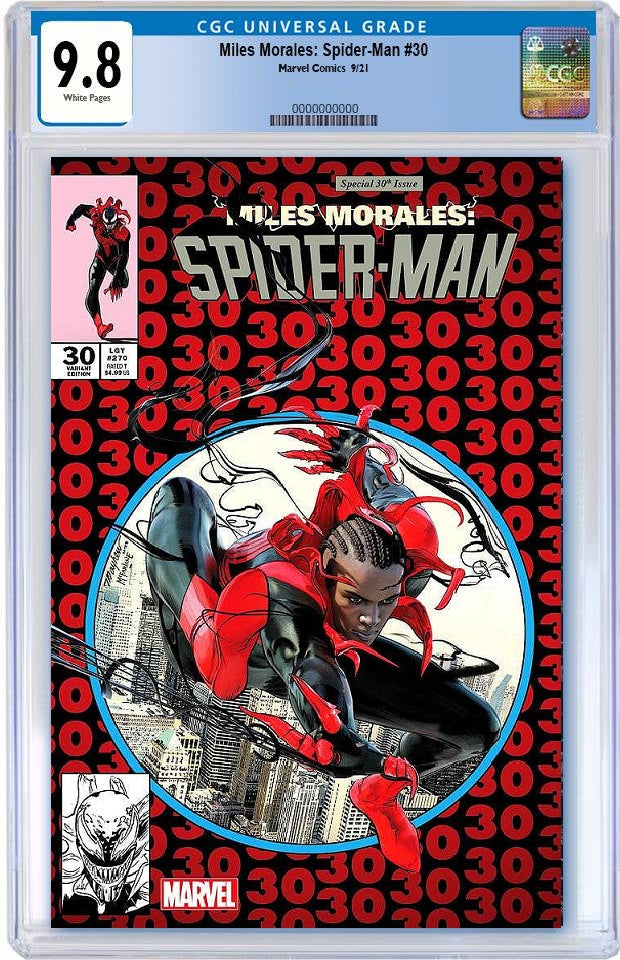 MILES MORALES SPIDER-MAN #30 MIKE MAYHEW TRADE DRESS VARIANT LIMITED TO 3000 CGC 9.8 PREORDER