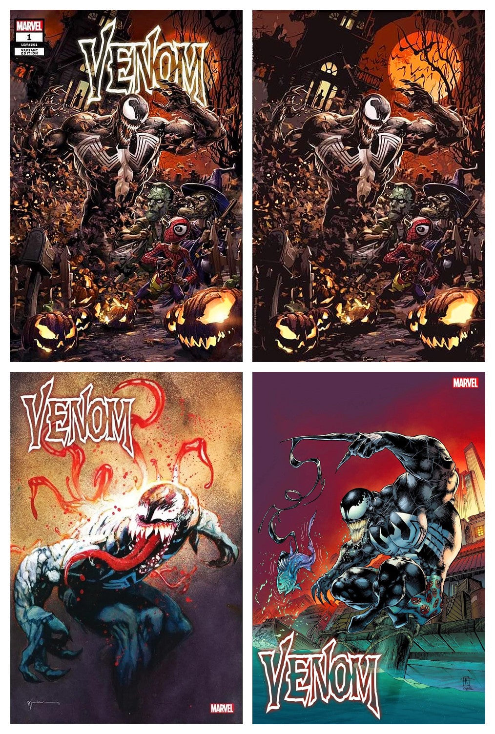 VENOM #1 CLAYTON CRAIN TRADE/VIRGIN HALLOWEEN VARIANT SET + 1:25 & 1:50