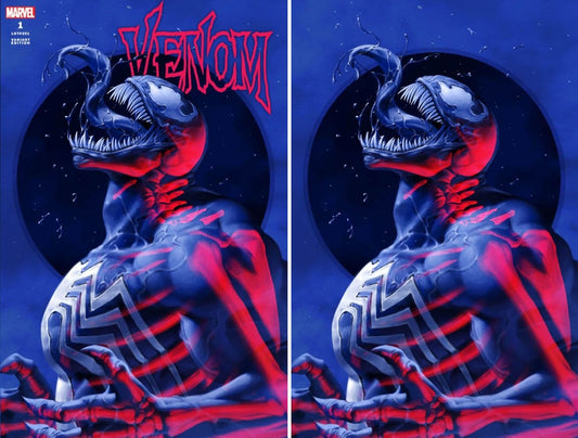 VENOM #1 JUNGGUEN YOON DOUBLE-EXPOSURE TRADE DRESS/VIRGIN VARIANT SET LIMITED TO 500 SETS WITH COA, 3D GLASSES & PRESENTATION BOX