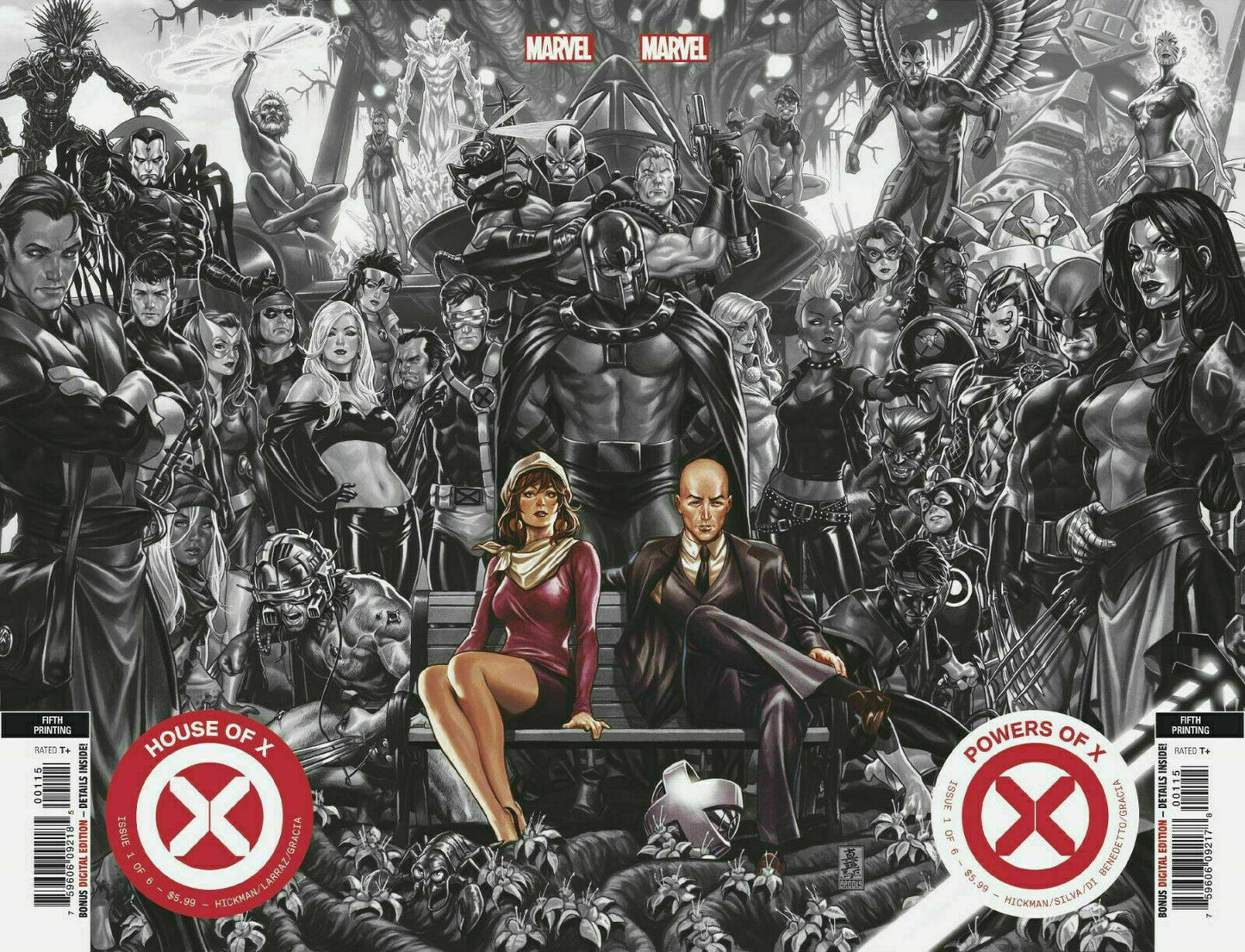 HOUSE OF X #1 & POWERS OF X #1 MARK BROOKS JOINING SET RARE 5TH PRINTS