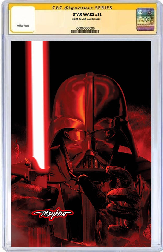 STAR WARS #21 MIKE MAYHEW VIRGIN VARIANT LIMITED TO 1000 CGC SS SITH-GLOW SIGNED PREORDER