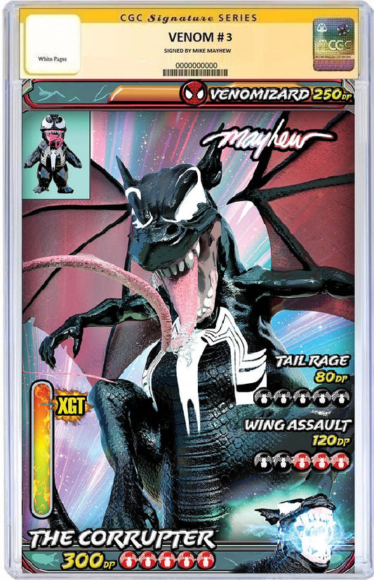 VENOM #3 MIKE MAYHEW VENOMIZARD VIRGIN VARIANT LIMITED TO 1000 CGC SS BLACK GLOW SIG PREORDER