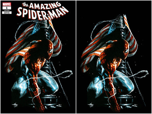 AMAZING SPIDER-MAN #1 (2022) GABRIELE DELL'OTTO TRADE/VIRGIN VARIANT SET LIMITED TO 777 SETS WITH COA