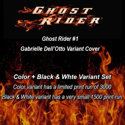 NOW GHOST RIDER #1 GABRIELE DELL’OTTO VARIANT COLOR & BW - Sad Lemon Comics
