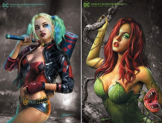 HARLEY QUINN & POISON IVY #1 SHANNON MAER POISON IVY/HARLEY QUINN NYCC 2019 COLOUR SPLASH VARIANT SET EACH LIMITED TO 1000