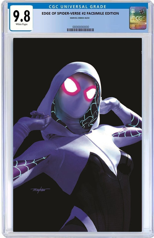 EDGE OF SPIDER-VERSE #2 FACSIMILE EDITION MIKE MAYHEW VIRGIN VARIANT LIMITED TO 1000 CGC 9.8 PREORDER