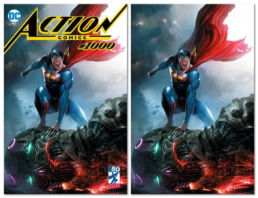 ACTION COMICS #1000 FRANCESCO MATTINA TRADE/VIRGIN VARIANT SET LIMITED TO 1000 SETS WORLDWIRDE