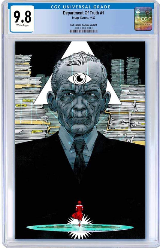 DEPARTMENT OF TRUTH #1 DECLAN SHALVEY VIRGIN VARIANT LIMITED TO 300 COPIES CGC 9.8